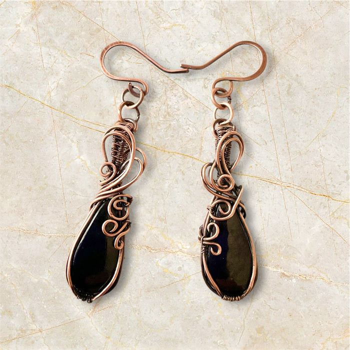 Purpurite Wire Wrapped Earrings