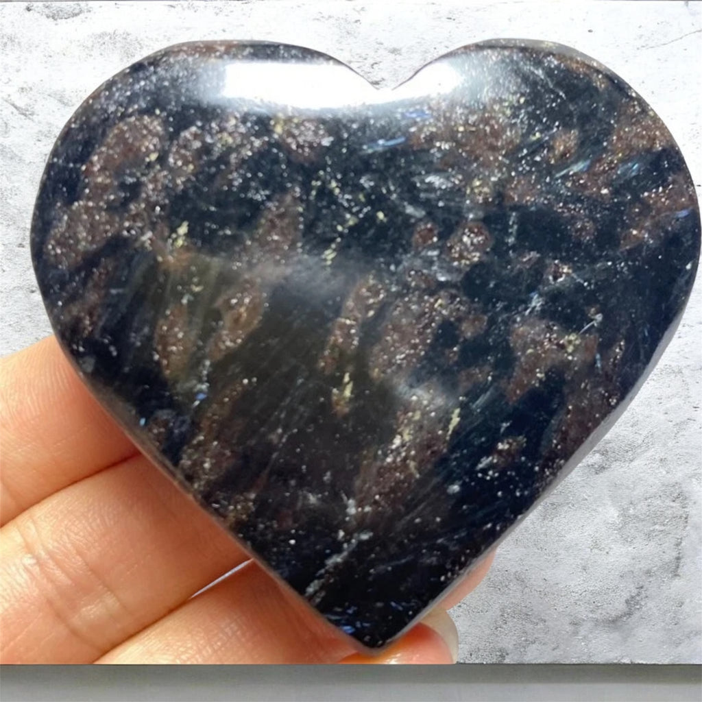 Blue Flash Astrophyllite Hearts