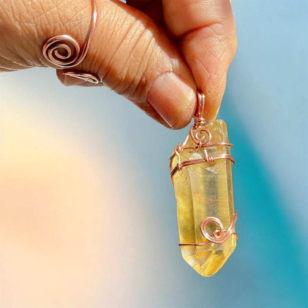 Himalayan Lemurian Citrine Points Wire Wrapped Pendants✨ - Connie’s Crystals 