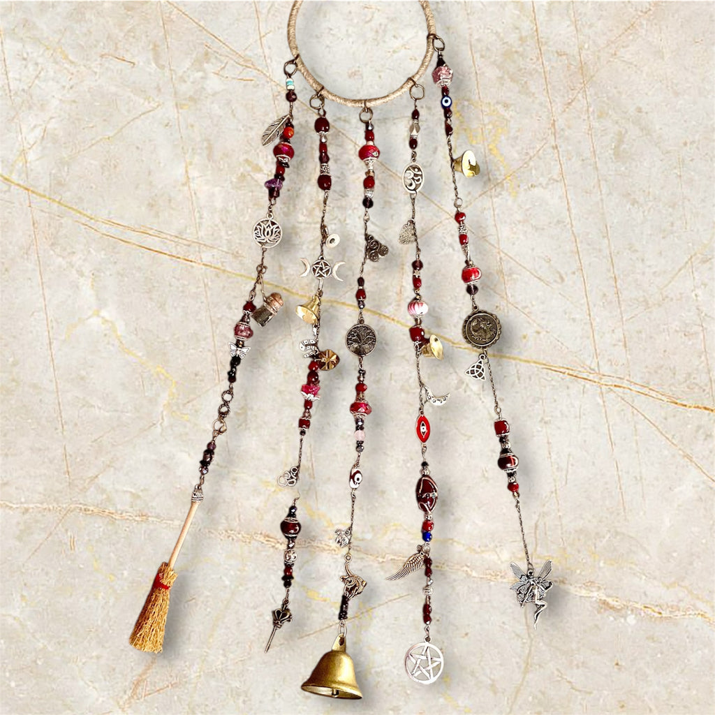 Custom Witch Bell Chimes - Maroon & Red Theme