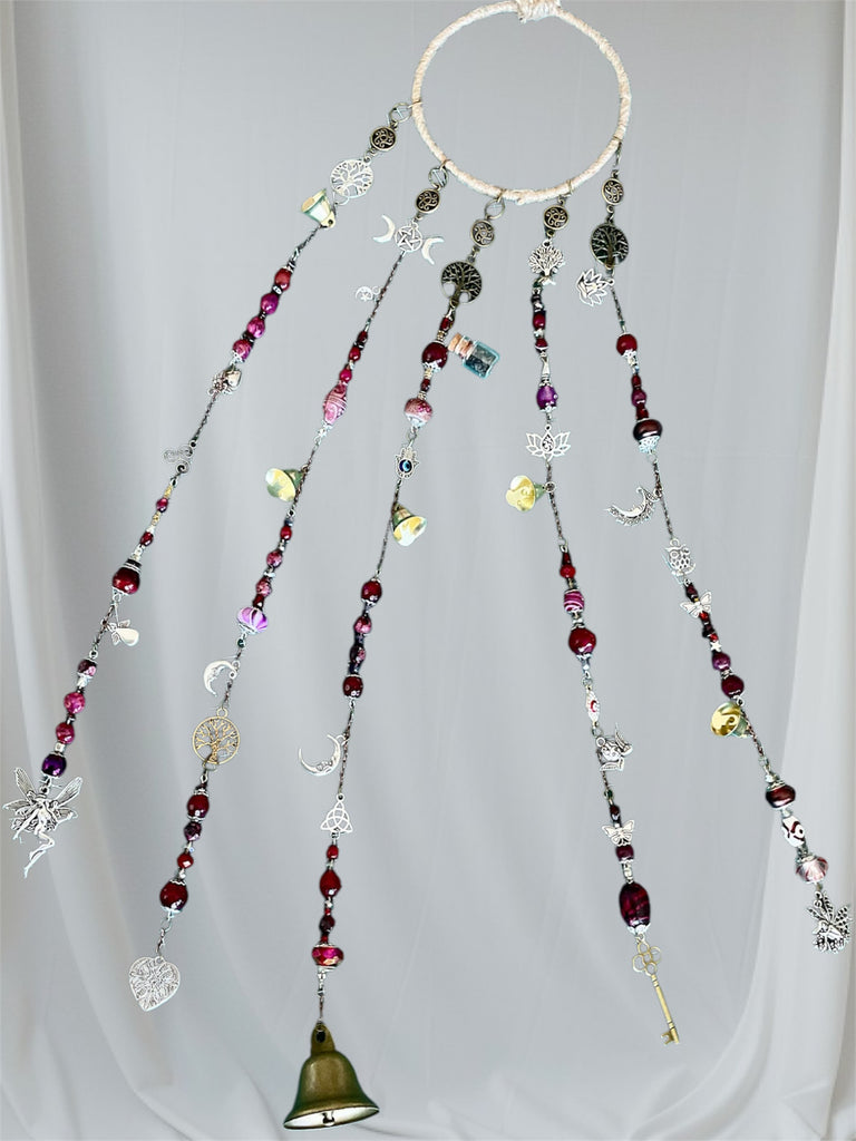 Custom Witch Bell Chimes - Maroon & Red Theme