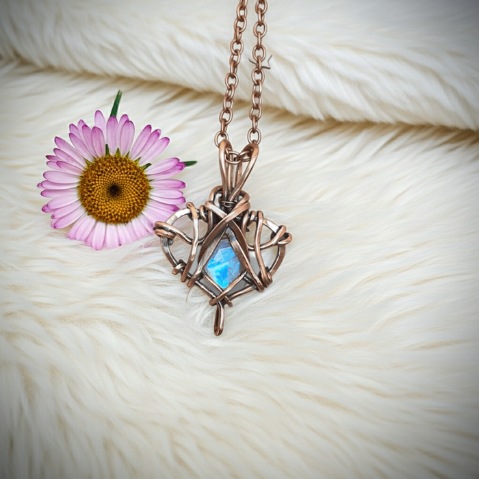 Moonstone Wire Wrapped Pendant - Connie’s Crystals 