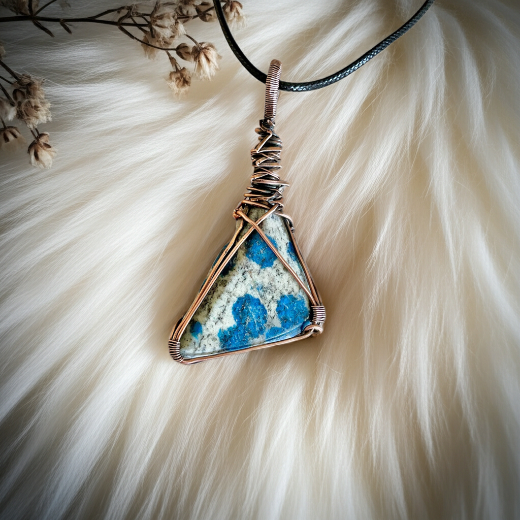 Azurite K2 In Granite Pendant - Connie’s Crystals 