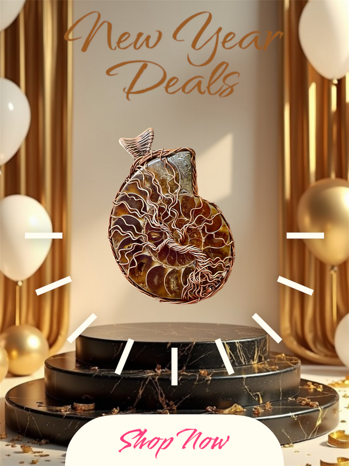 Ammonite Fossil Tree of Life Pendant