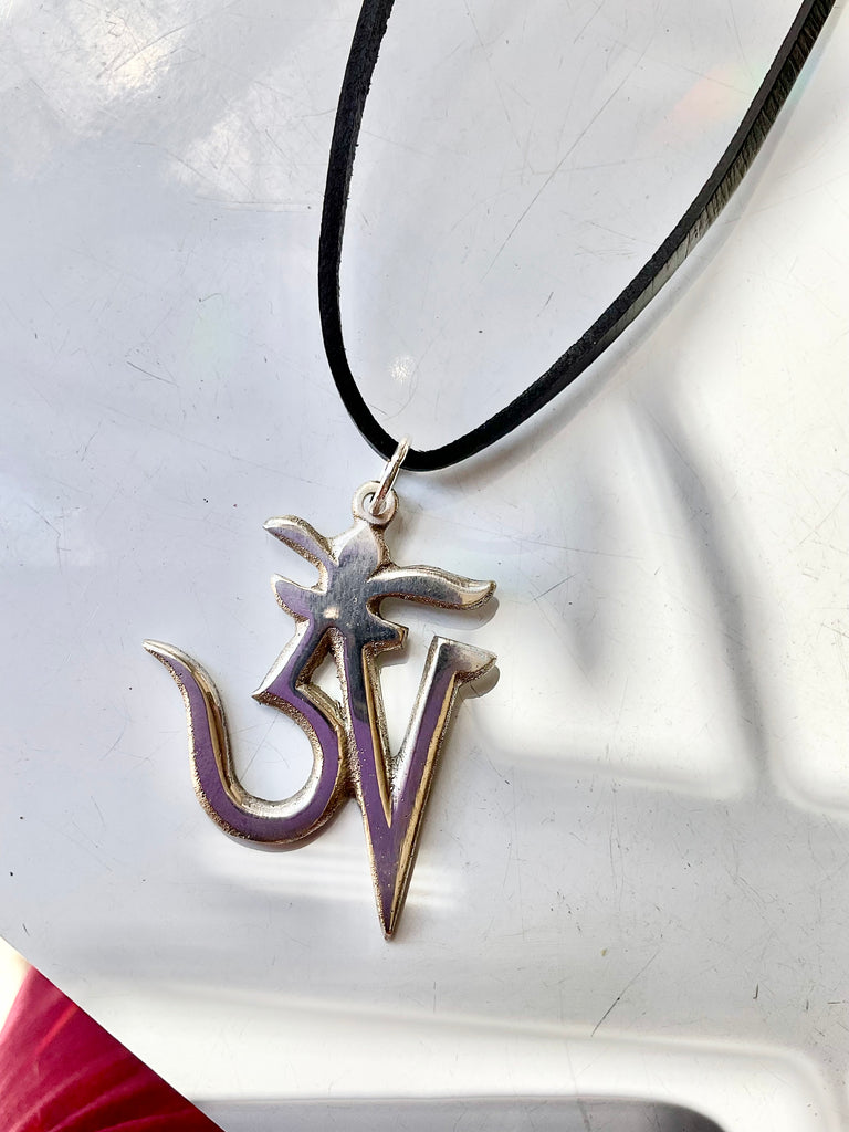 Tibetan Silver Ohm Pendant ￼