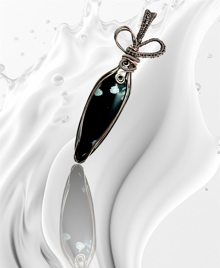 Snowflake Obsidian Wire Wrapped Pendants