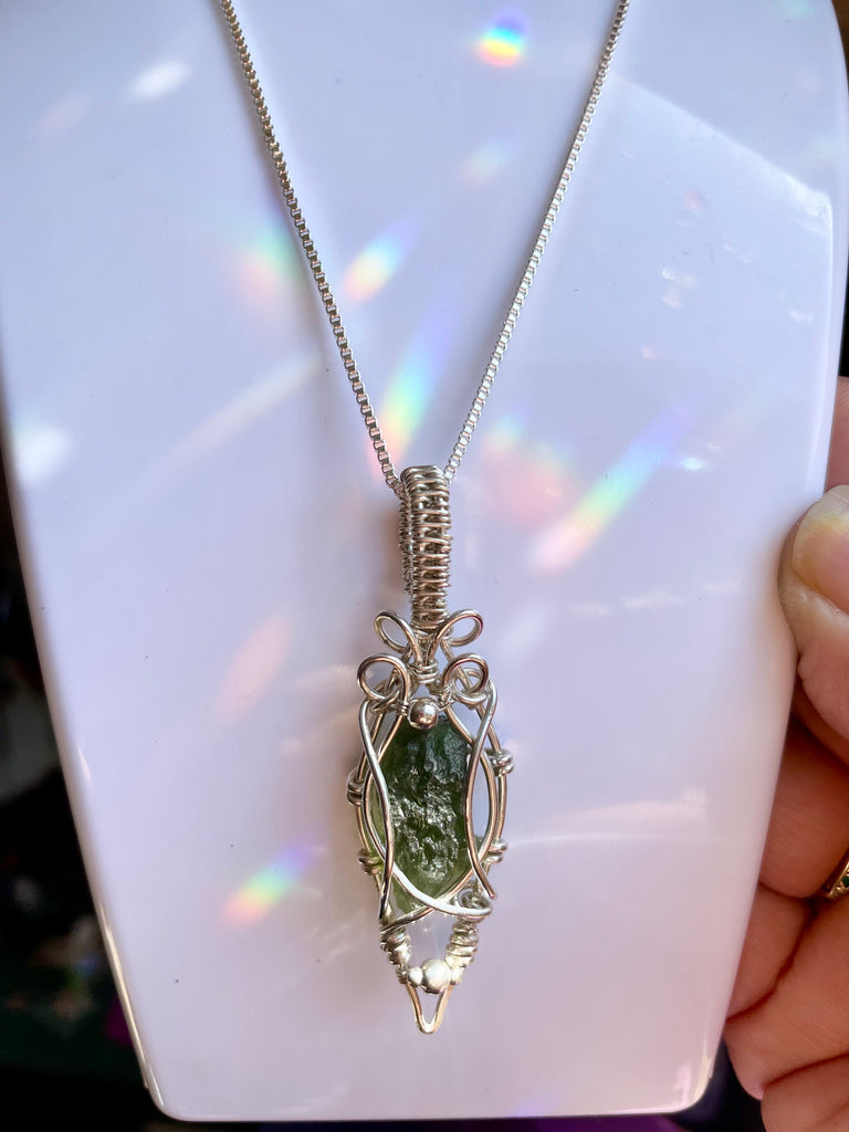 Moldavite In Sterling Silver.