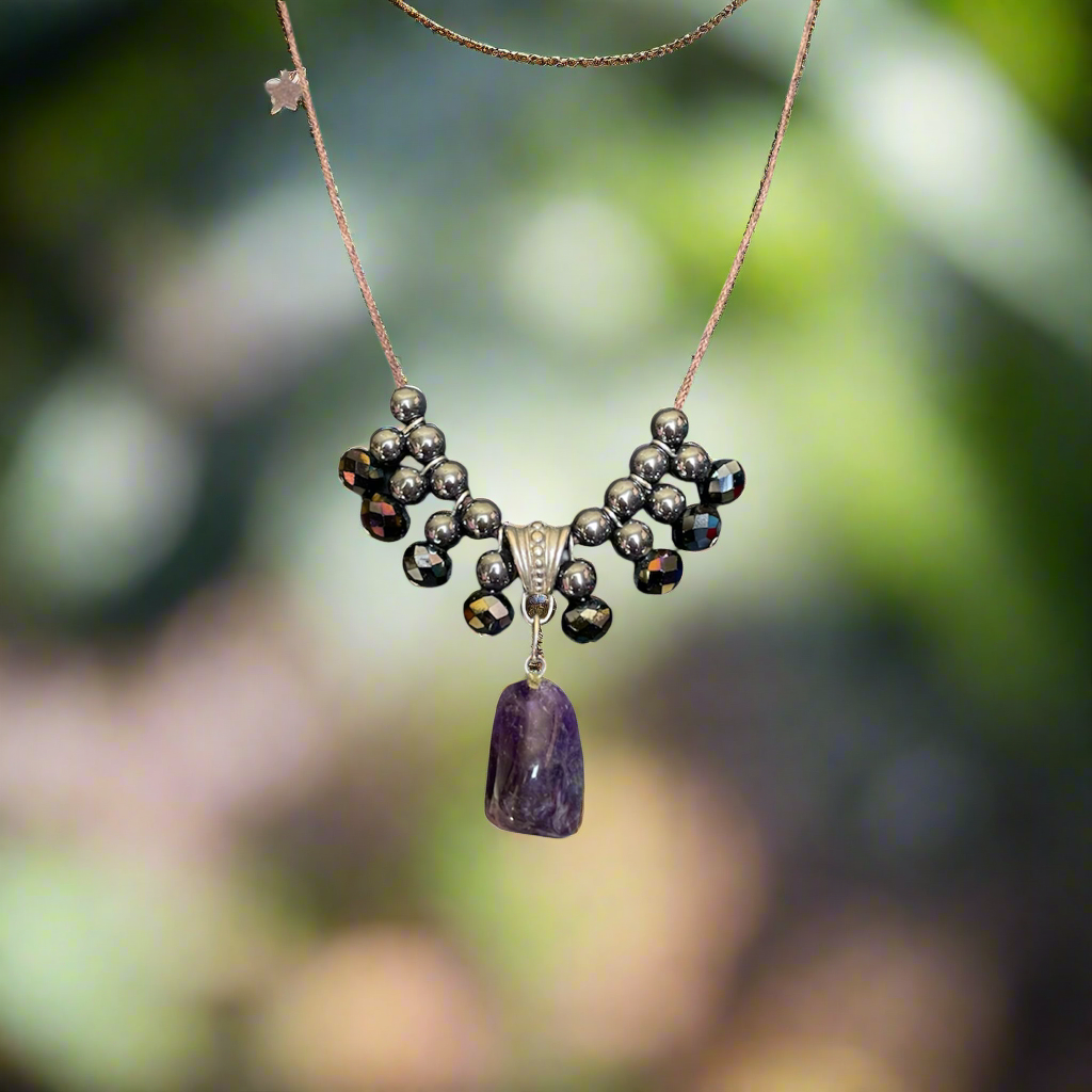 Amethyst and Haematite Necklace