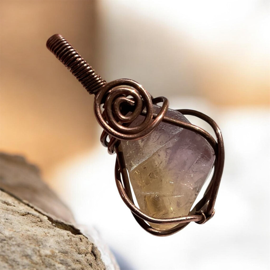 Ametrine Copper Wire Wrapped Pendant