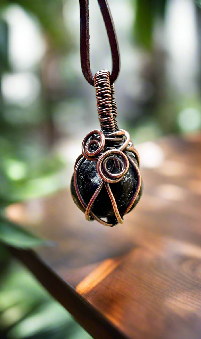 Apache Tears Wire Wrapped Pendant - Connie’s Crystals 
