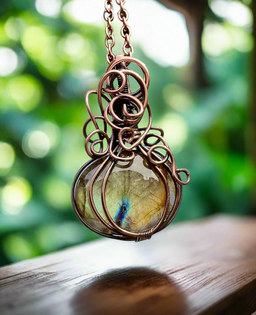 Labradorite Halloween Pumpkin Pendants - Connie’s Crystals 