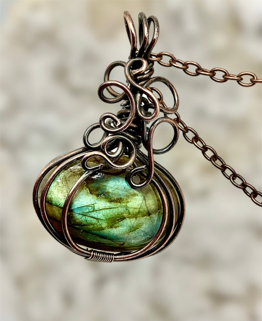 Labradorite Halloween Pumpkin Pendants - Connie’s Crystals 