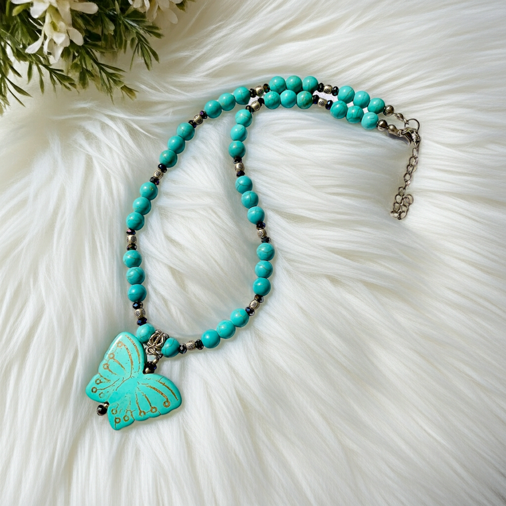 💙 Butterfly Pendant Necklace - Connie’s Crystals 