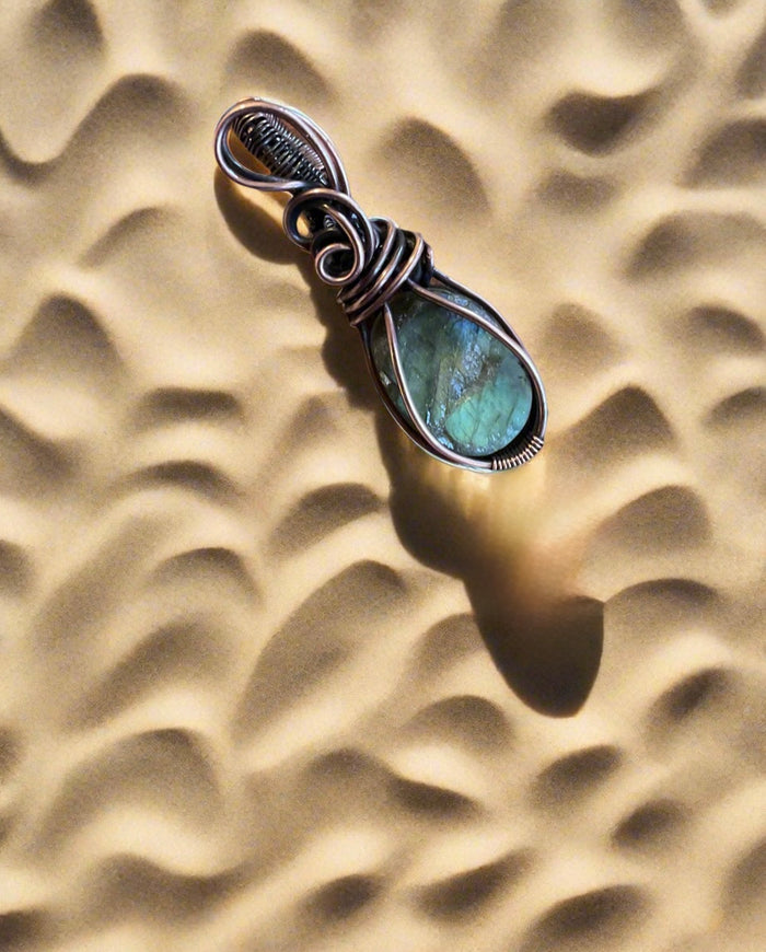 Wire Wrapped Labradorite Pendant - Connie’s Crystals 
