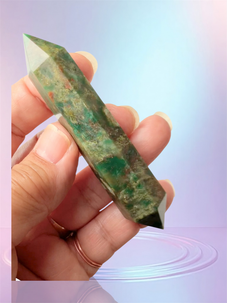 Rainforest Jasper Double Terminated Wand