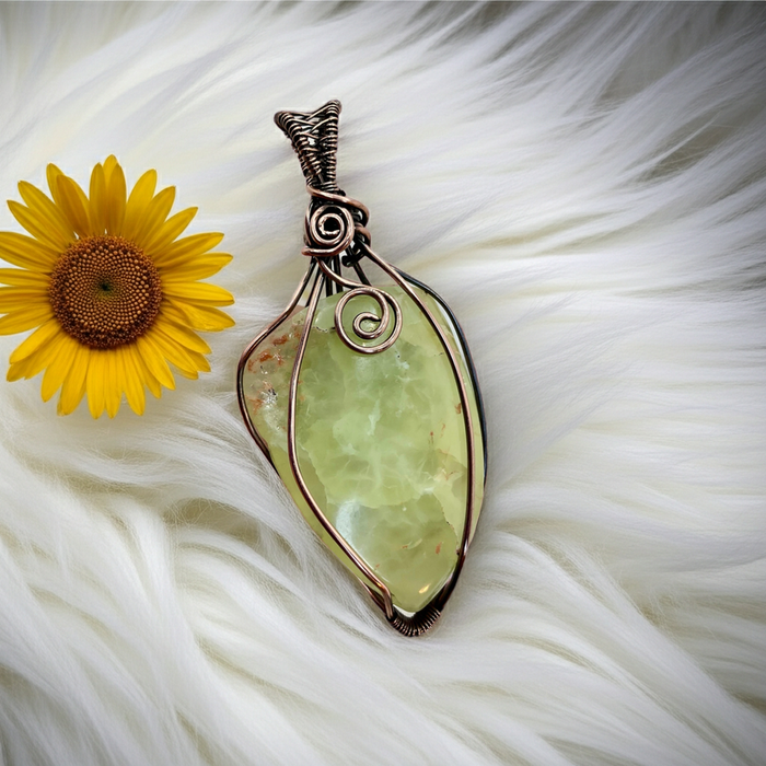 Prehnite Wire Wrapped Pendant - Connie’s Crystals 