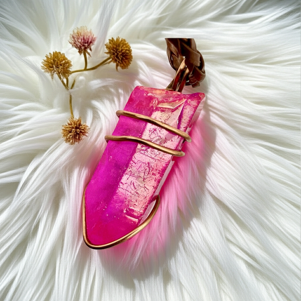 Pink Aura Quartz Point