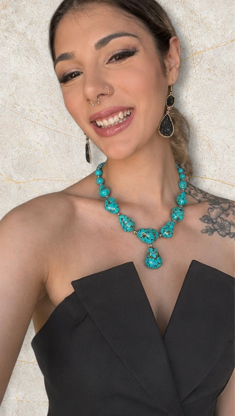 Chunky Dyed Howlite Statement Necklaces – Handmade - Connie’s Crystals 