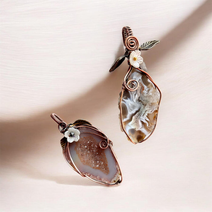 Druzy Geode Agate Pendants