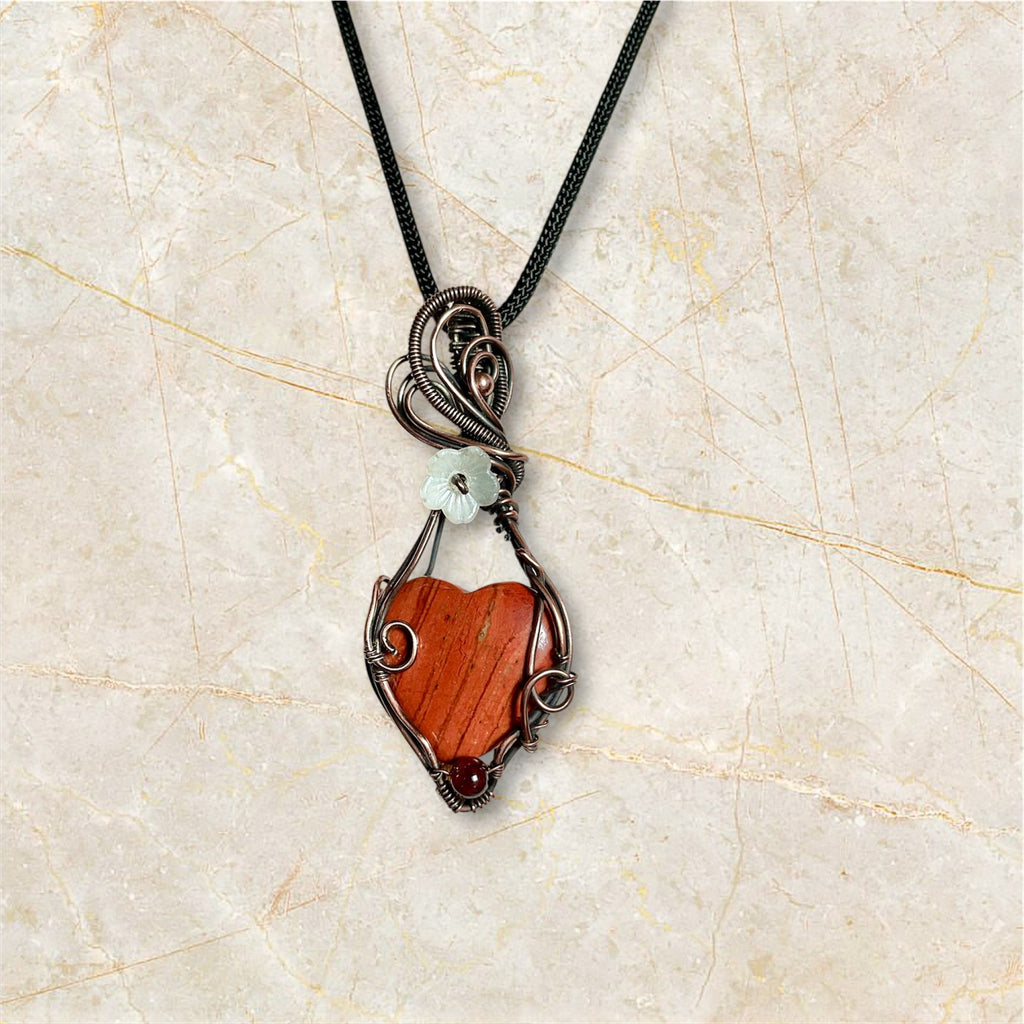 Red Jasper Heart Pendants