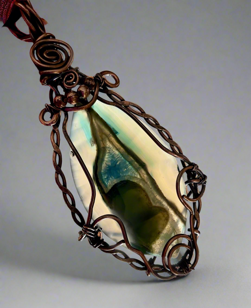 Druzy Geode Agate Large Wire Wrapped Pendant - Connie’s Crystals 