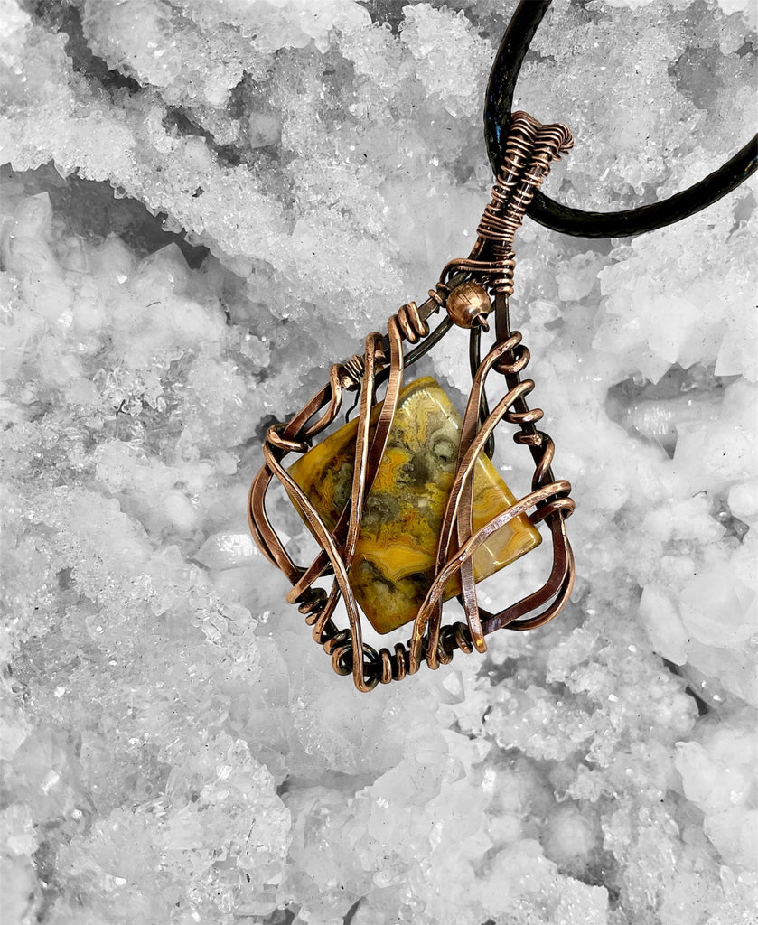 Mexican Crazy Lace Agate Pendant - Connie’s Crystals 