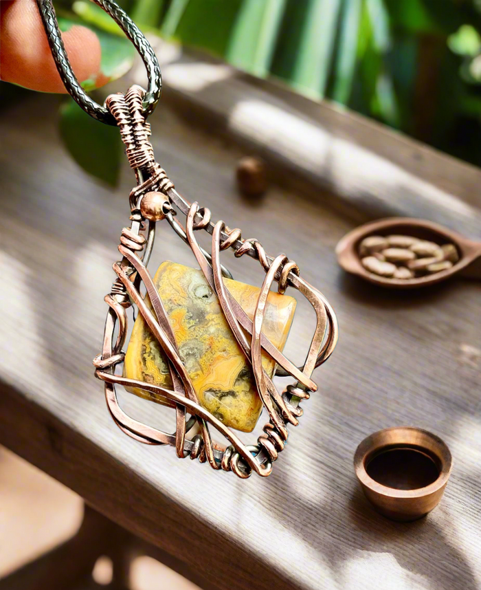 Mexican Crazy Lace Agate Pendant - Connie’s Crystals 