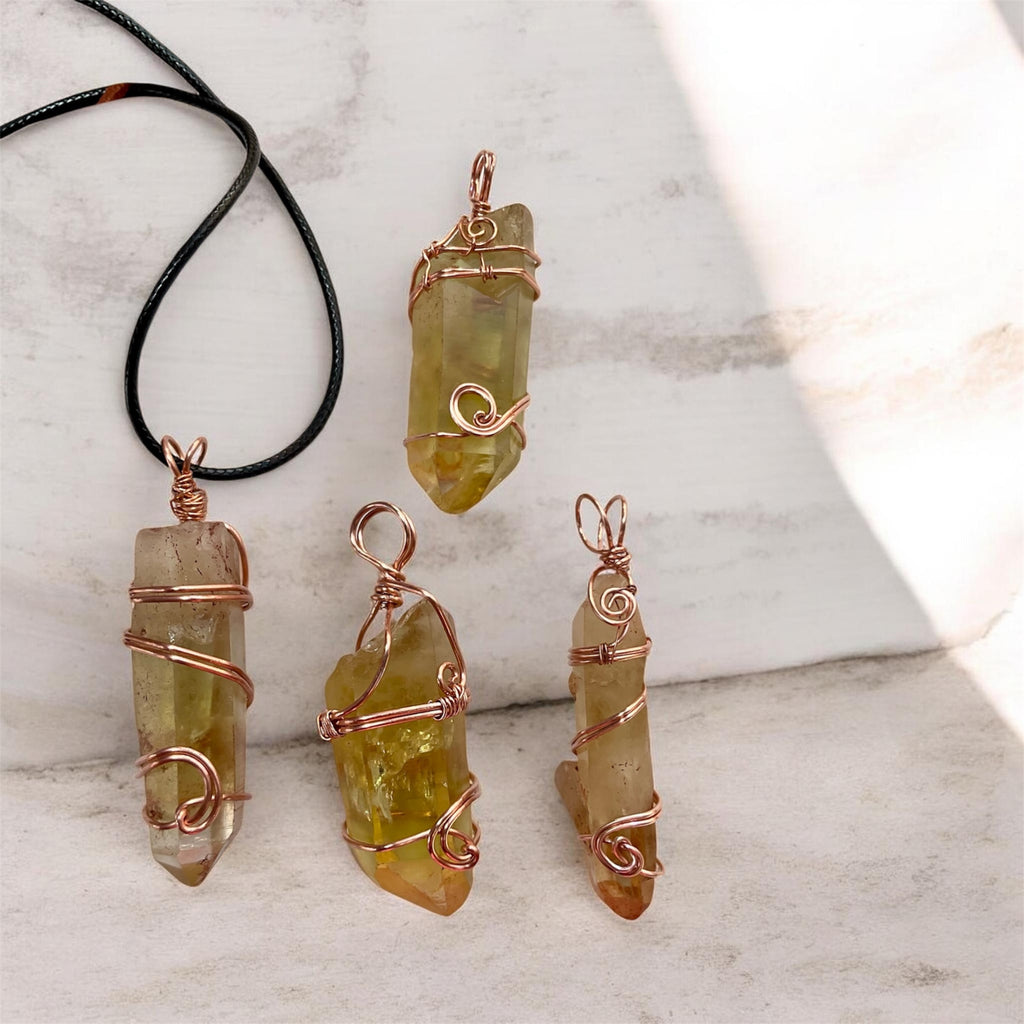 Himalayan Lemurian Citrine Points Wire Wrapped Pendants✨ - Connie’s Crystals 