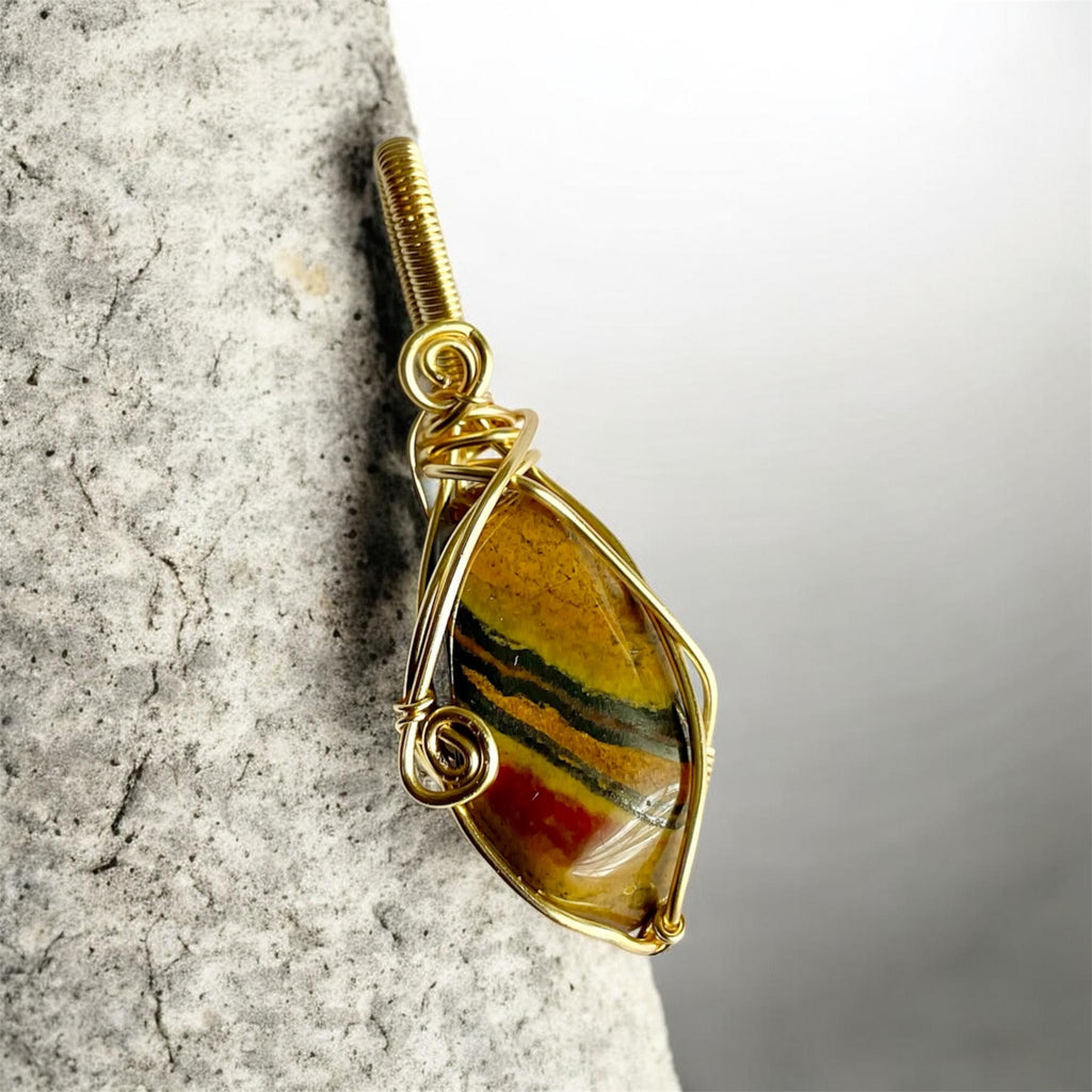 Tiger Eye 14K Gold-Plated Wire Wrapped Pendants