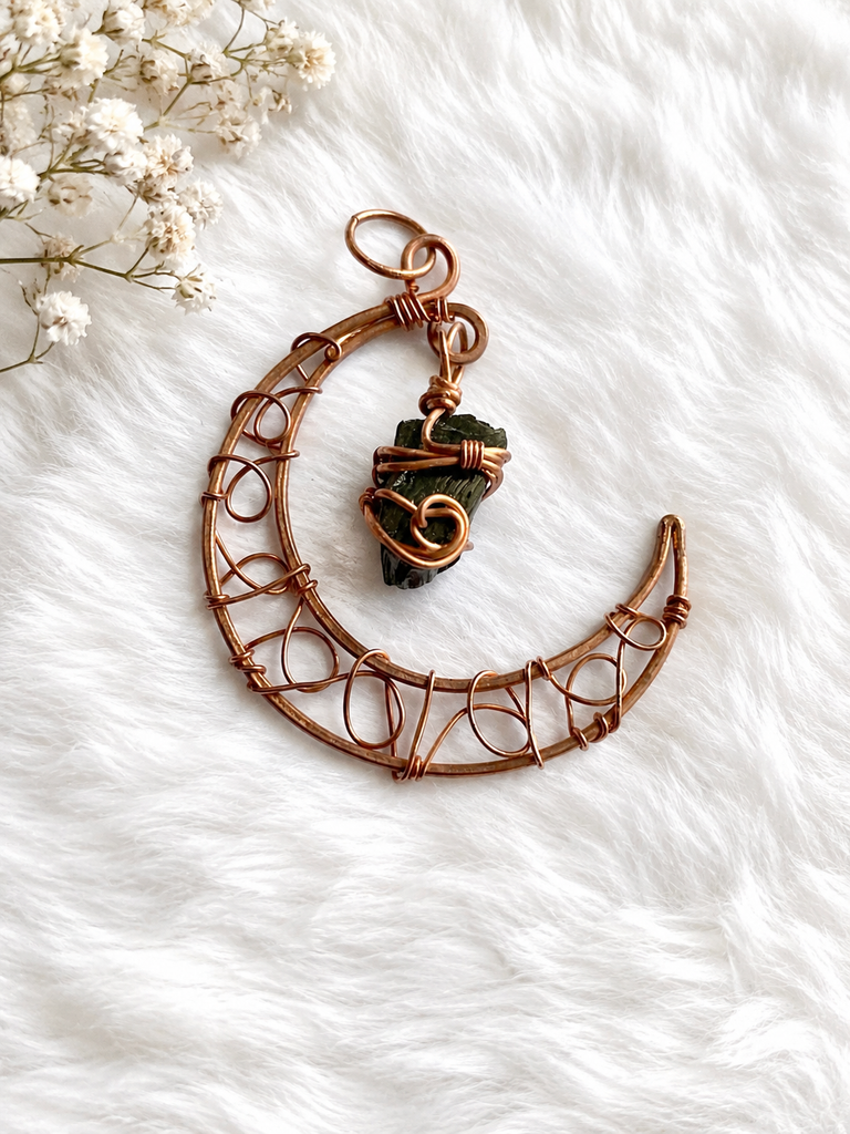 Crescent Moon Crystal Pendants