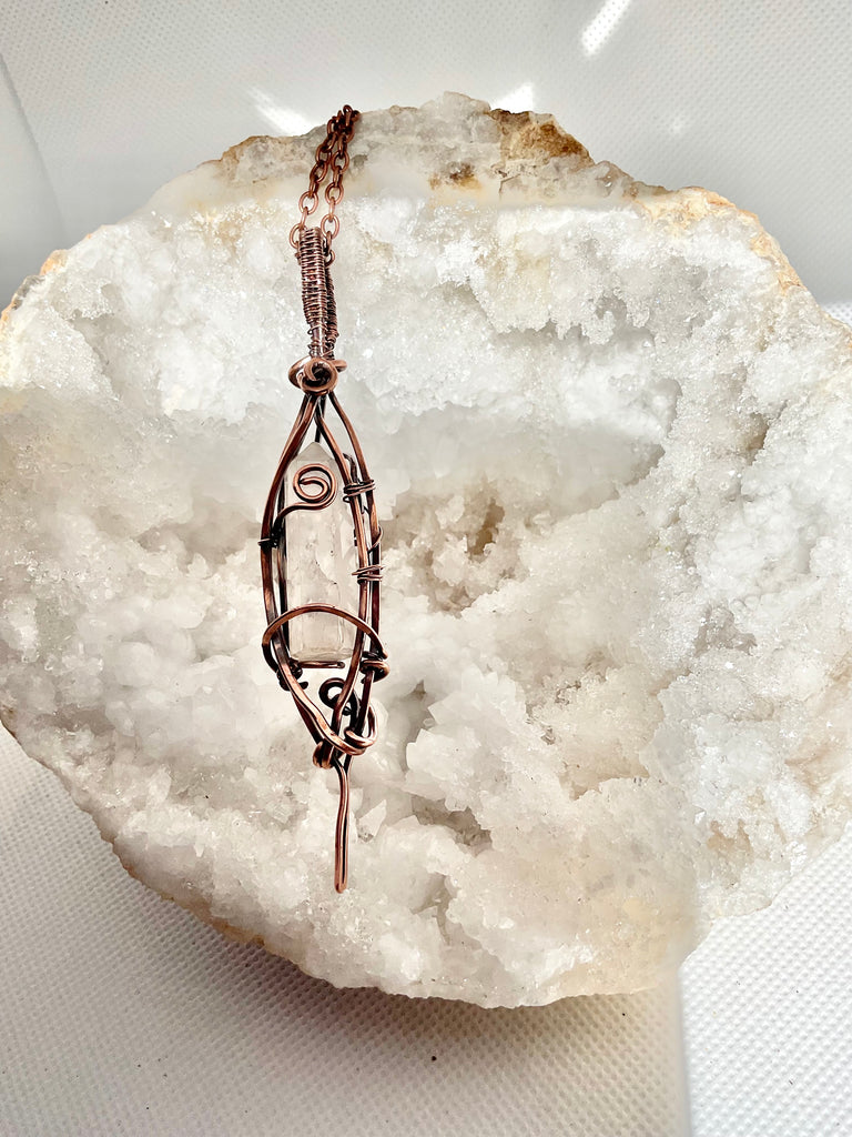 Clear Quartz Point Wire Wrapped Pendant - Connie’s Crystals 