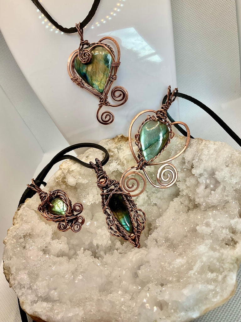 Labradorite Wire Wrapped Pendant - Connie’s Crystals 