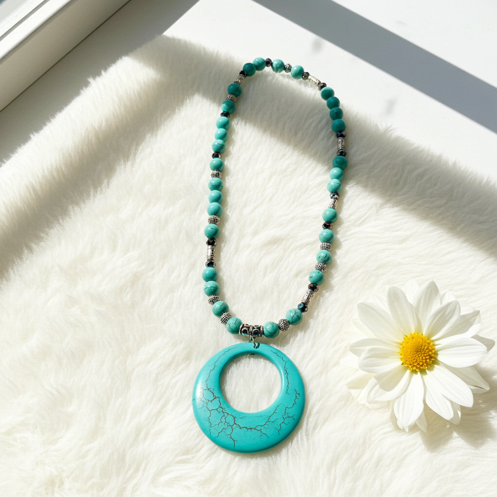 💙 Donut Pendant Necklace - Connie’s Crystals 