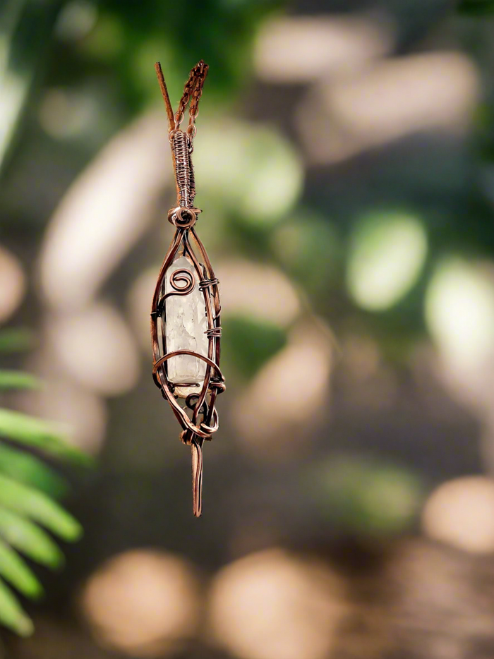 Clear Quartz Point Wire Wrapped Pendant - Connie’s Crystals 