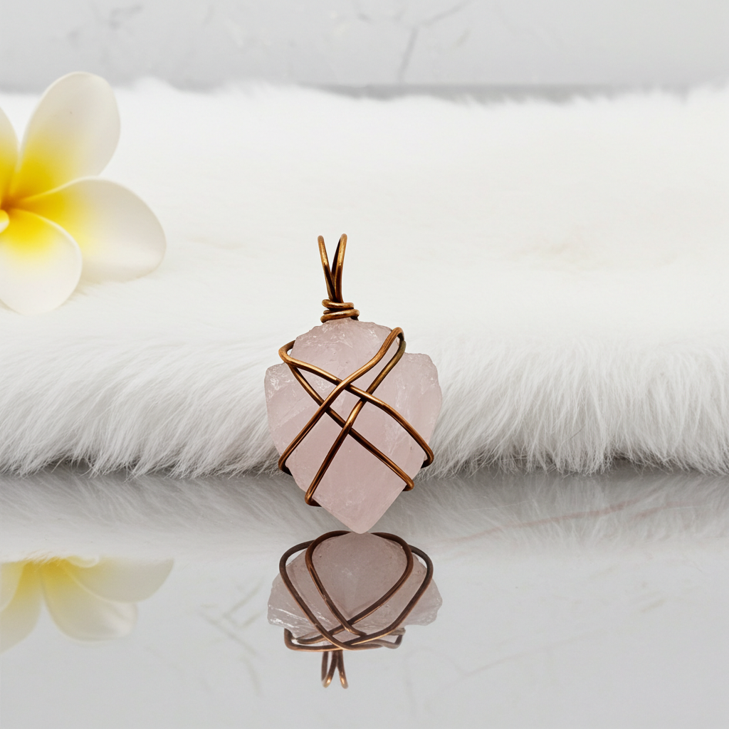 Rose Quartz Arrowhead Pendant - Connie’s Crystals 