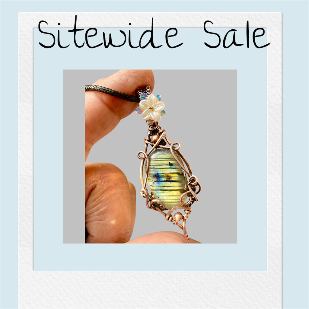 Labradorite Wire Wrapped Striped Pendant