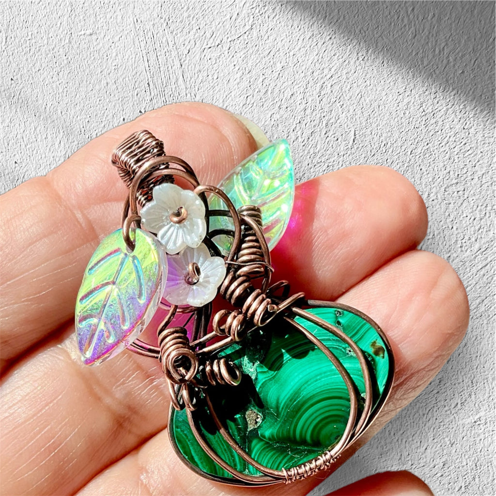 Malachite Pumpkin Pendant