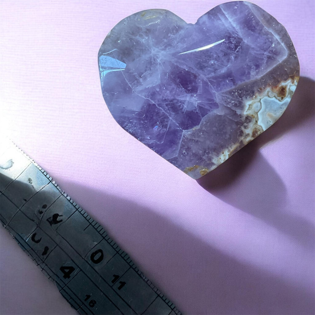 Auralite Amethyst Crystal Hearts