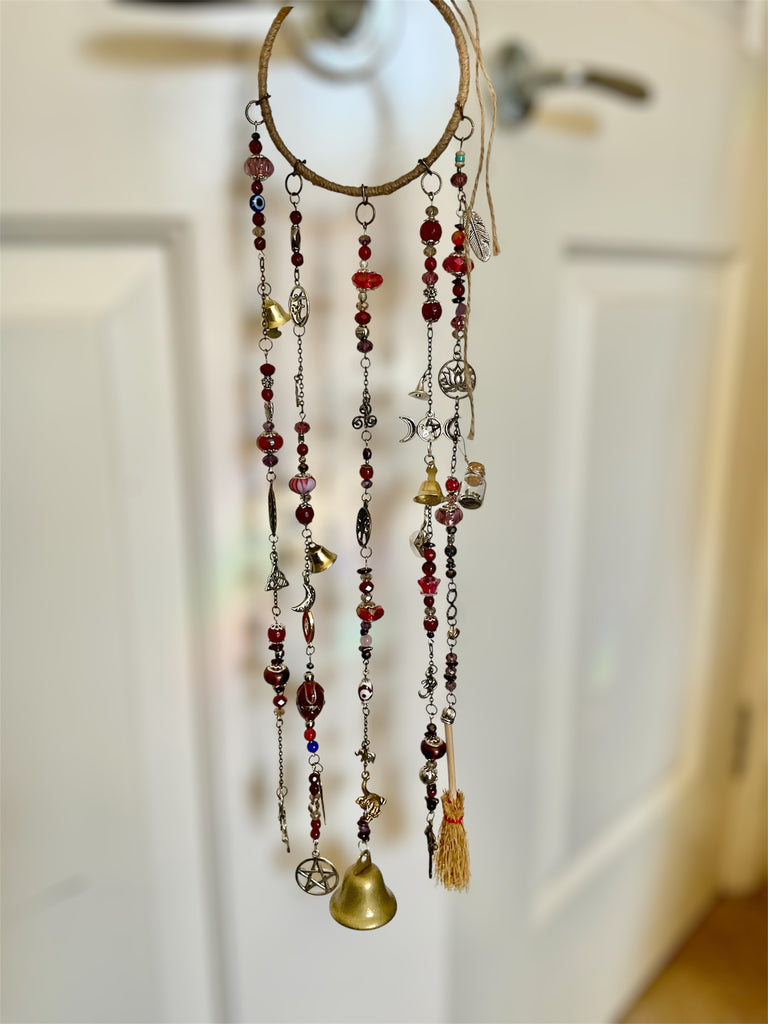Custom Witch Bell Chimes - Maroon & Red Theme