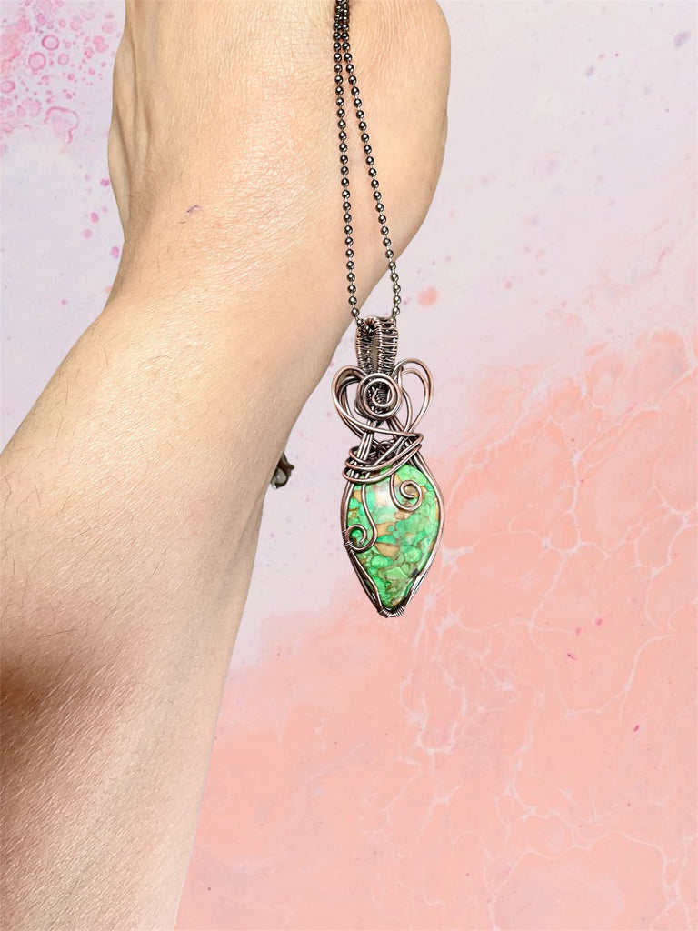 Pear Shaped Crystal Wire Wrapped Pendants