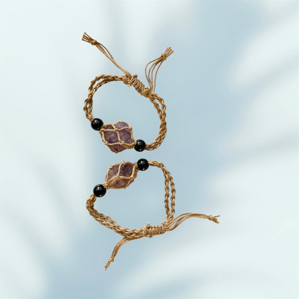 Amethyst Macrame Adjustable Bracelets