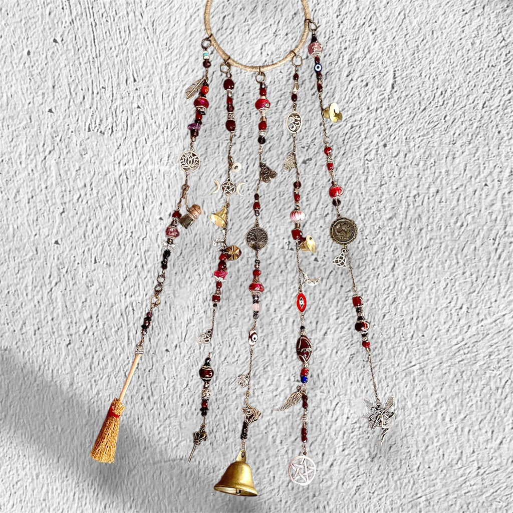 Custom Witch Bell Chimes - Maroon & Red Theme
