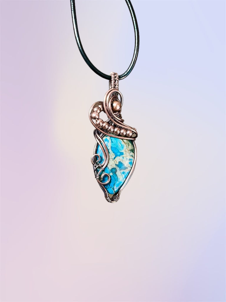 Pear Shaped Crystal Wire Wrapped Pendants