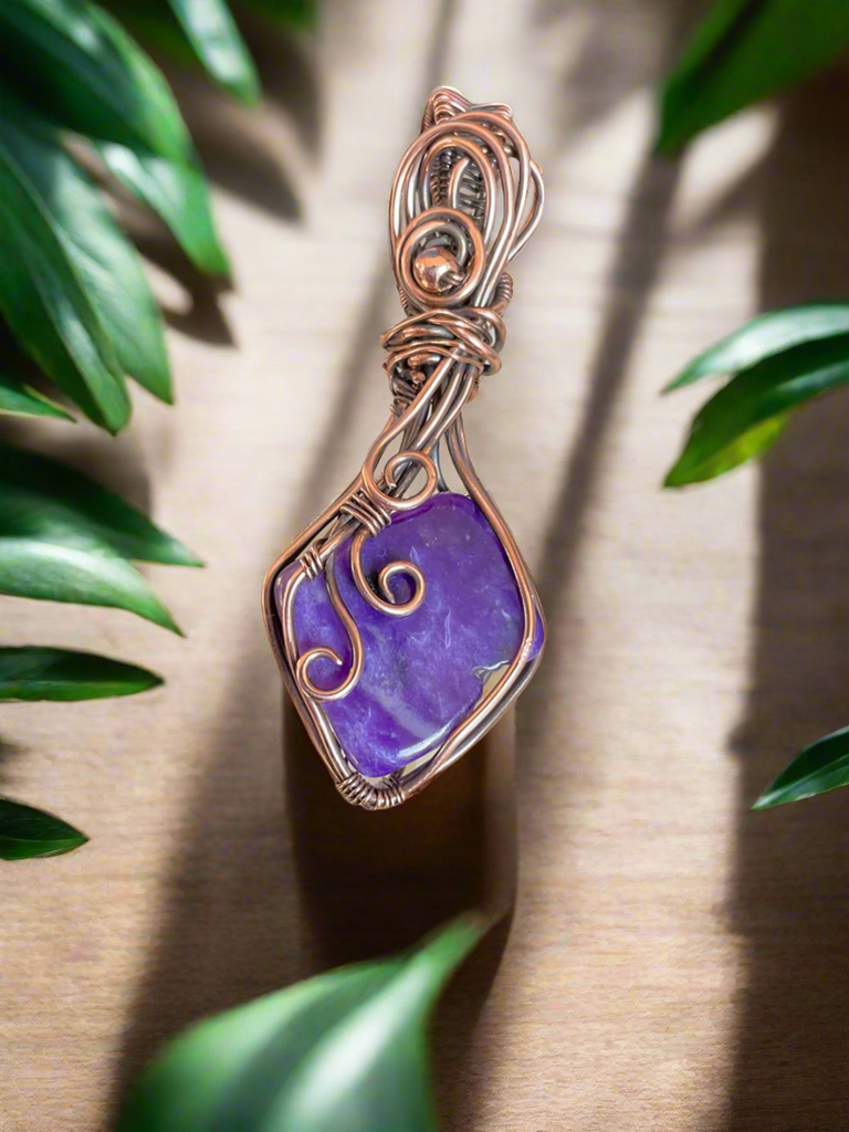 Charoite Wire Wrapped Pendant