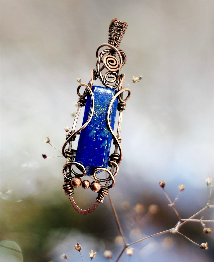 Lapis Lazuli Wire Wrapped Pendant