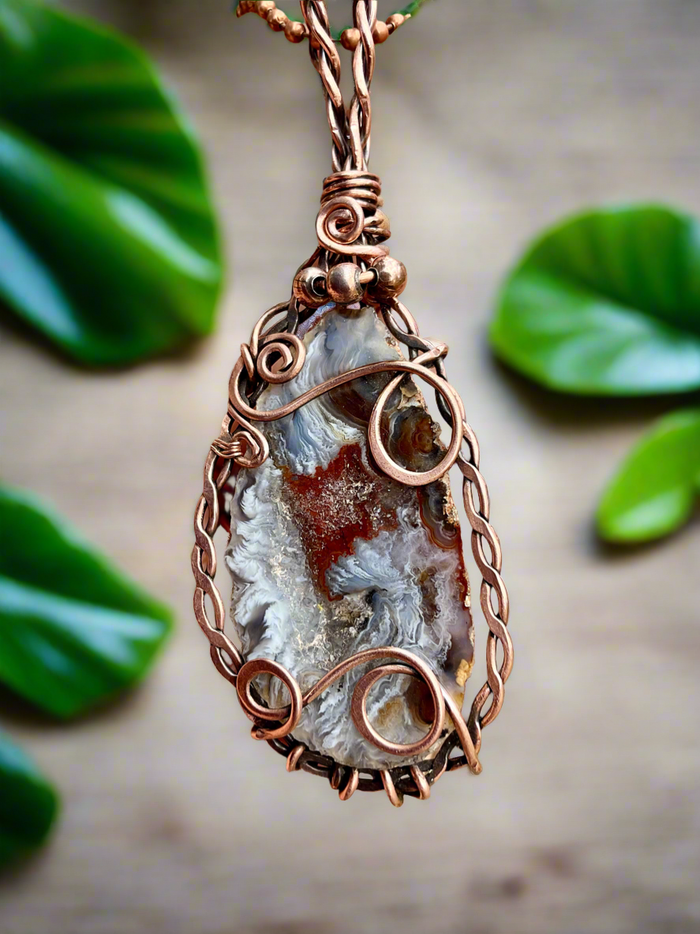 Druzy Geode Agate Wire Wrapped Pendant - Connie’s Crystals 