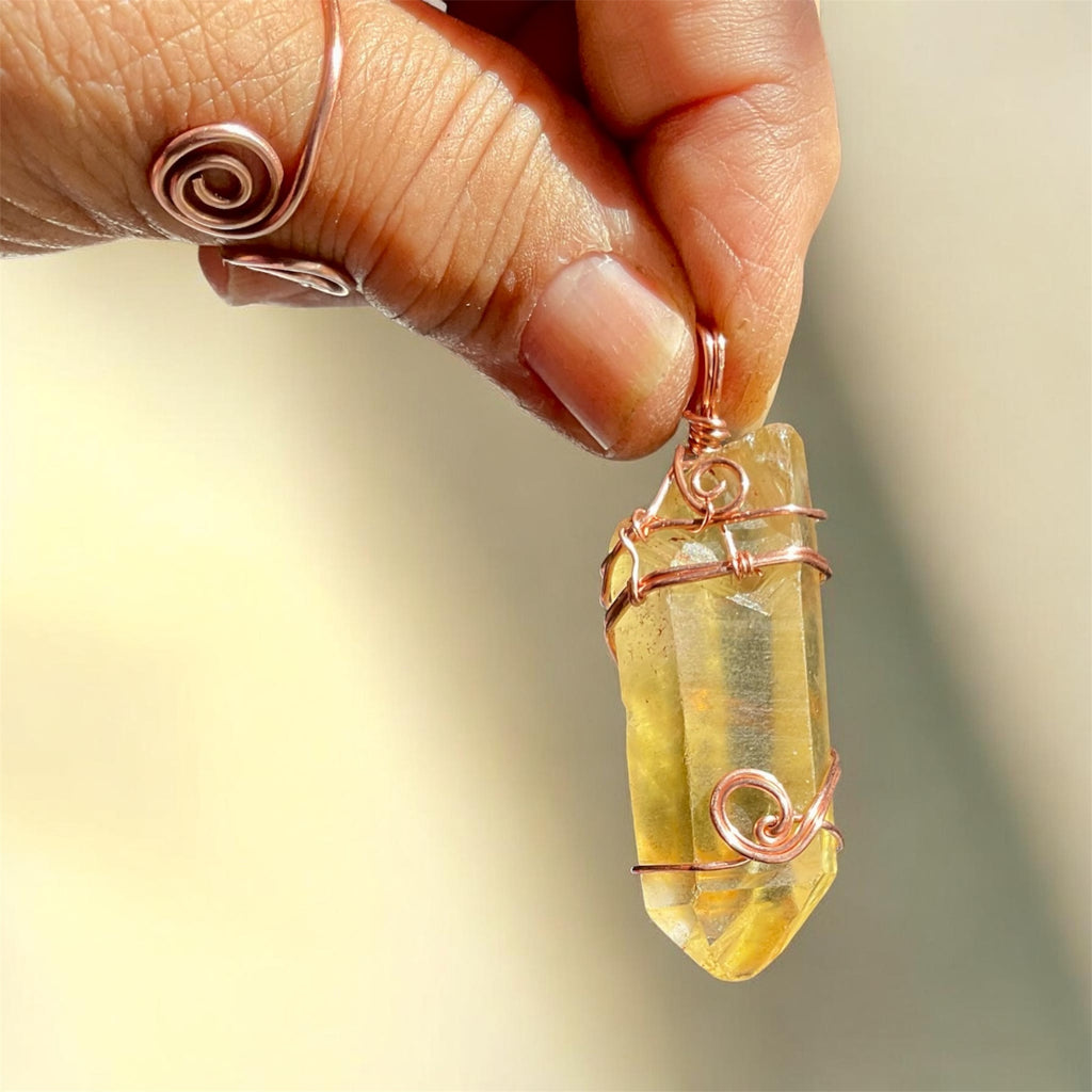 Himalayan Lemurian Citrine Points Wire Wrapped Pendants✨ - Connie’s Crystals 