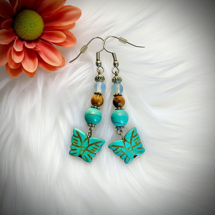 Howlite Butterfly Earrings - Connie’s Crystals 