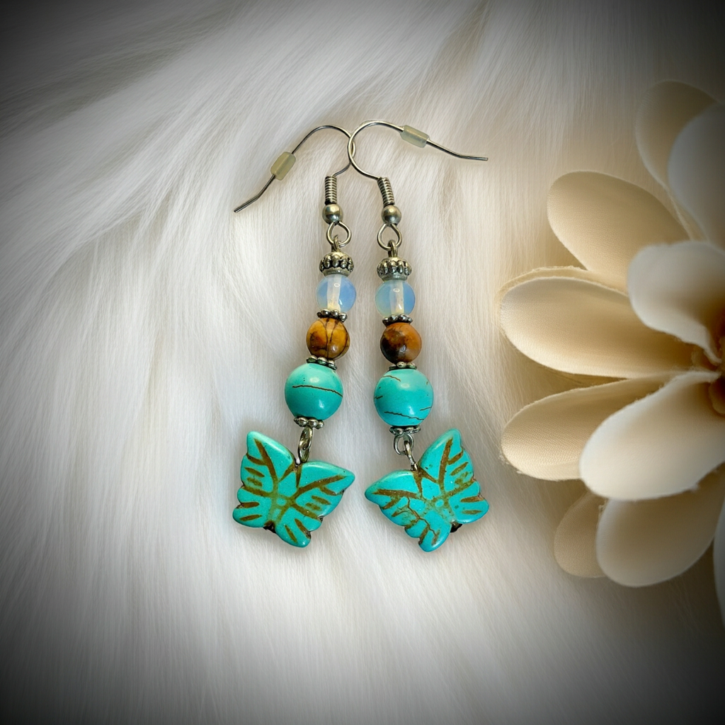 Howlite Butterfly Earrings - Connie’s Crystals 