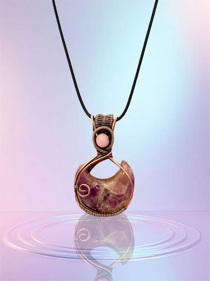 Amethyst Crescent Moon Pendant